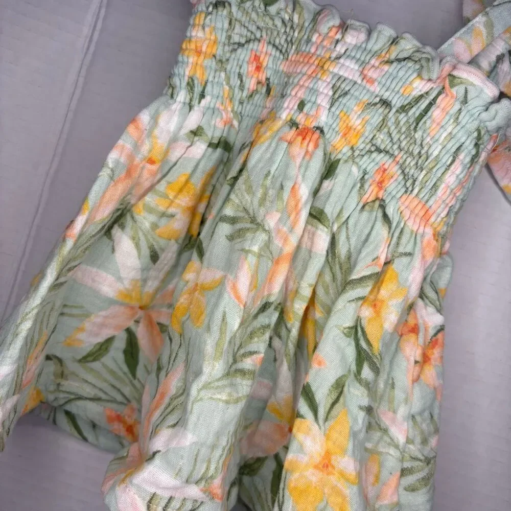 Angel Dear Baby Girl Island Floral Smocked Top & Bloomer 3-6M NWT